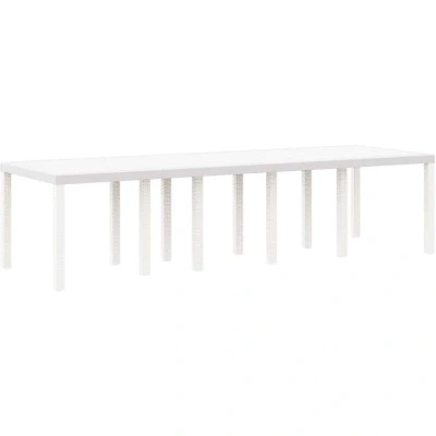 Image of vidaXL Garden Table White 300x100x73 cm Poly Rattan