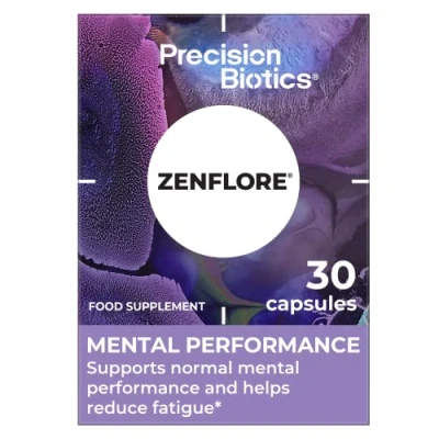 Image of Zenflore by PrecisionBiotics Probiotics Supplement with Unique Bifidobacterium Longum Bacteria Strain 1714 + Vitamin B6 and B12 for Mental Performance 30 Capsules