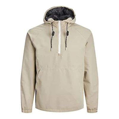 Image of JACK &amp; JONES Men&#039;s Jorluke Anorak Jacket, Crockery, L