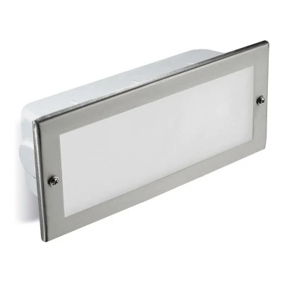 Image of Tamesis Outdoor Recessed Wall Light Stainless Steel 1x E27 23.5cm IP44