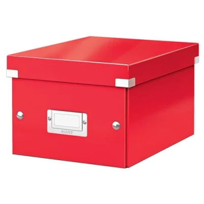 Image of Leitz WOW A5 Storage Box, Click and Store Range, Small Cardboard Red, 60430026