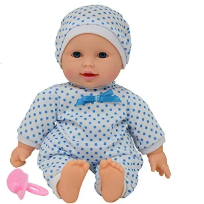 Image of The New York Doll Collection Soft Body Boy Baby in Gift Box 11 inch / 28cm Pacifier Included Toy Dolls for Boys and Toddlers