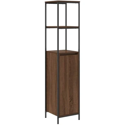 Image of vidaXL Bathroom Cabinet with Shelves Brown Oak 36x35x165 cm
