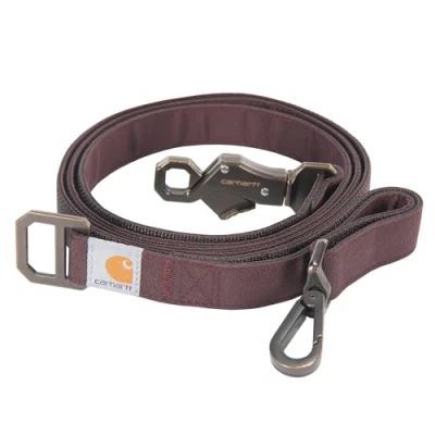 Image of Carhartt Pet Durable Nylon Webbing Leashes for Dogs, Reflective Stitching Visibility, Deep Wine (Nylon Canvas &amp; Webbing), Large