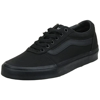 Image of Vans Women&#039;s Ward Sneaker, Canvas Black Black, 3.5 UK
