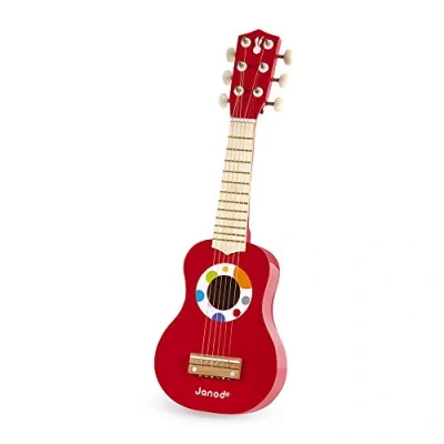 Image of Janod My First Confetti Wooden Guitar Musical Imitation and Awakening Toy From 3 years old, J07628