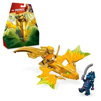Image of LEGO NINJAGO Arin’s Rising Dragon Strike Toy, Yellow Ninja Figure Set for 6 Plus Year Old Boys, Girls &amp; Kids, with Arin Minifigure and Katana Sword Accessory, Role Play Building Toys, Gift Idea 71803