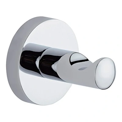 Image of Milano Mirage Modern Bathroom Single Wall Mounted Bath Robe Towel Hook Holder Chrome