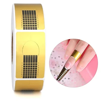 Image of G2PLUS Nail Forms for Gel Builder 500PCS Paper Nails Gold Extension Sticker Self adhesive