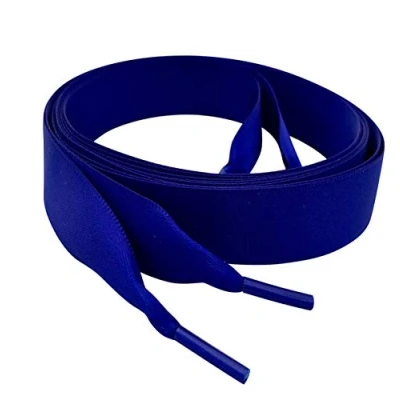 Image of My Ribbon laces 142cm/56 long Inches Cobalt Blue Flat Satin Shoelaces for Adult and Kids Sneaker, Trainer, Shoe, Boot shoe