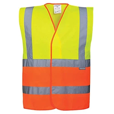 Image of Portwest Two Tone Hi Vis Vest Yellow/Orange Large XL