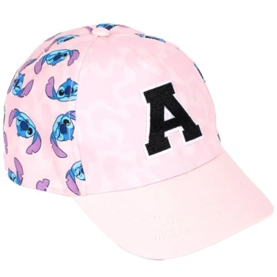 Image of Disney Stitch Personalised Baseball Cap for Girls Embroidered Letter Adjustable Kids Snapback Hat 100% UV Protection Summer Holiday Pink