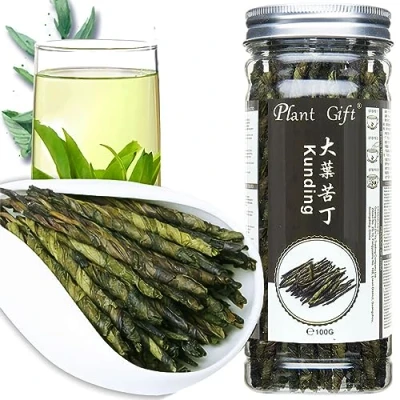 Image of Plant Gift Kuding Plus Tea 苦丁茶 Herbal Organic Needle Ku ding Cha skin care chinses china, natural health Clearing Heat Lose Weight Ilex Kudingcha 100g/3.5oz