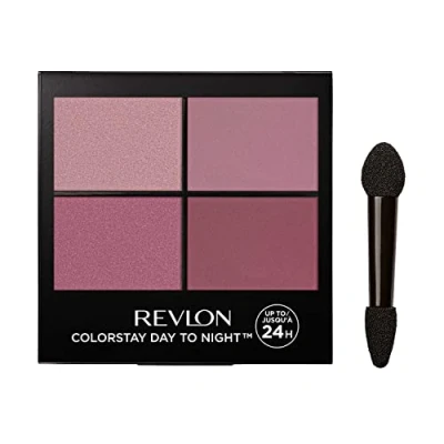 Image of Revlon ColorStay Day to Night 24 Hour Eyeshadow Quad with Dual Ended Applicator Brush, Longwear, Intense Color Smooth Eye Makeup for &amp; Night, Matte Shimmer Finish, Exquisite (575) Unisex