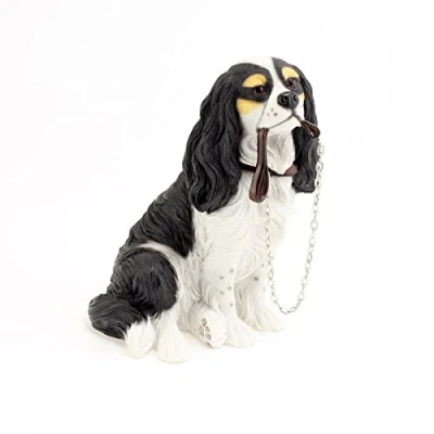 Image of Lesser &amp; Pavey Sitting Walkies Cavalier King Charles Spaniel, Tri Colour, H15cm
