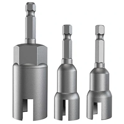 Image of 3 Pack 1/4&quot; Hex Shank，Power Wing Nut Driver Set,Slot Nuts Drill Bit Socket Wrenches Tools Set, Drills Bits for Panel Screws Eye C Hook Bolt
