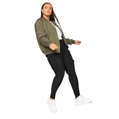 Image of Yours Curve Cargo Leggings Women&#039;s Plus Size Black