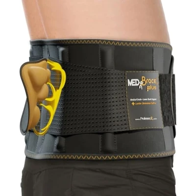 Image of MEDiBrace PLUS Back Support Belt Brace with Ergonomic Lumbar Pad Lower Pain Relief for Men and Women Medical Grade Orthopaedic Waist Compression Sciatica or bad Posture (3X Large)