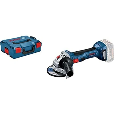 Image of Bosch Professional 18V System GWS 7 Cordless Angle Grinder (125 mm disc Dia. inc. Protective Guard, aux. Handle, Backing Flange, Quick Locking nut, excl. Batteries and Charger, in L BOXX 136)