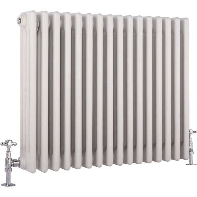 Image of Milano Windsor White Cast Iron Style Horizontal Four Column Radiator 600mm x 785mm