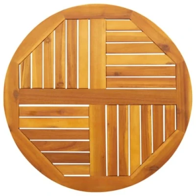 Image of vidaXL Round Table Top Ø70x2 cm Solid Acacia Wood Rustic Garden, Patio, Terrace Surface Easy Maintenance, Durable, Versatile Use