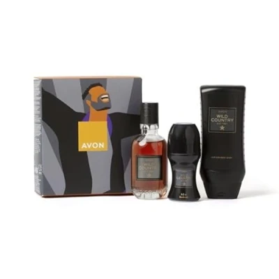 Image of Avon Wild Country Aftershave Gift Set, Eau de Toilette 75ml, Deodorant 50ml, Shower Gel 200ml Boxed &amp; Sealed