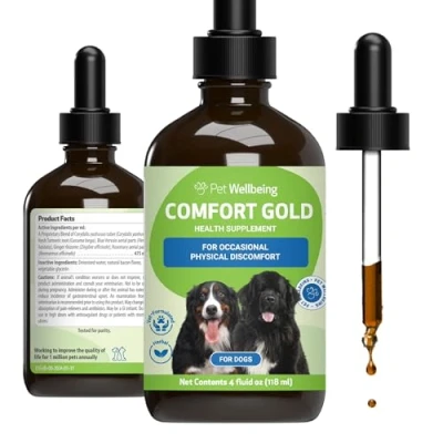 Image of Pet Wellbeing Comfort Gold for Dogs &amp; Cats Vet Formulated Supports Physical Natural Herbal Supplement 4 oz (118 ml)