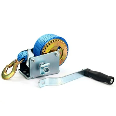 Image of FreeTec 600lbs 270kg Hand Winch Crank Strap Gear Polyester ATV Boat Trailer Heavy Duty