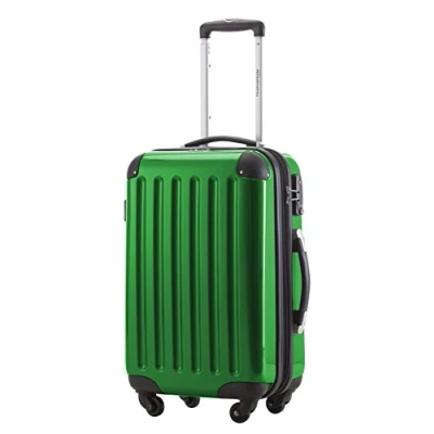 Image of HAUPTSTADTKOFFER Alex Carry On luggage Board Suitcase Bag Hardside Spinner Trolley 4 Wheel Expandable, 55cm, TSA, green