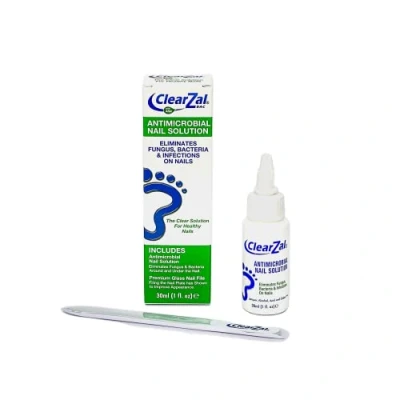 Image of ClearZal Fungal Nail Treatment Antimicrobial Solution 30ml Kills Fungus, Bacteria and Viruses