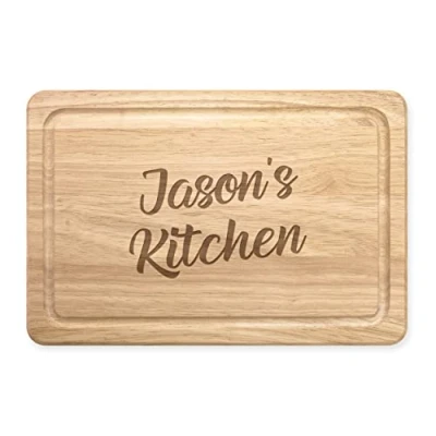 Image of Personalised Chopping Board Kitchen Script Any Name Wooden Meat Serving Custom