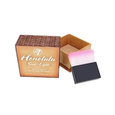 Image of W7 Honolulu Sun Light Bronzing Powder Pressed Bronzer Contouring &amp; Highlighting Vegan Makeup