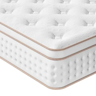 Image of Vesgantti Small Double Mattress 4FT, 12 Inch Hybrid with Breathable Foam and Individually Pocket Spring Edge Support &amp; Motion Isolation, Medium Firm (120x190x30cm)
