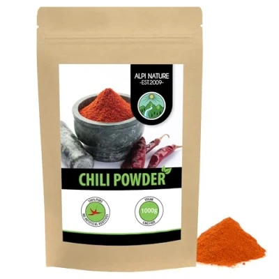 Image of chili powder (1kg, 2.2lb), ground peppers 100% natural and without additives, chilli, chilli spice