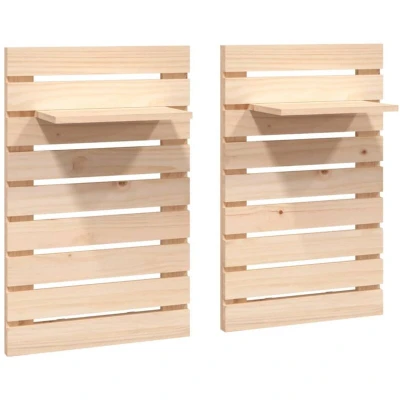 Image of vidaXL Wall mounted Bedside Shelves 2 pcs Solid Wood Pine