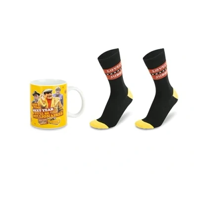 Image of Only Fools and Horses This Time Next Year Millionaires Mug Socks Gift Set Fathers Day