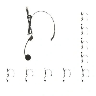 Image of 10 set of Ear Hook Omni Directional Boom Head Worn Microphone XLR 3Pin, Black