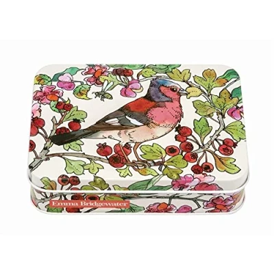 Image of Elite Gift Boxes Emma Bridgewater Birds in Hedgerow Shallow Rectangular tin 142 x 110 27mm