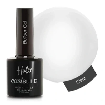 Image of Halo Easibuild Builder Gel 8ml Clear. UV/LED For Nails, Natural Growth &amp; Nail Strengthener. Clear Art Professional Manicure Repair