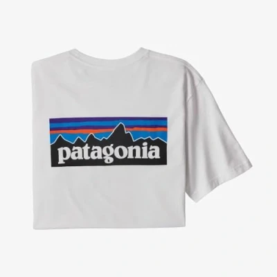 Image of Patagonia LOGO TEE Print Tshirt, Men&#039;s, Size: Medium, White