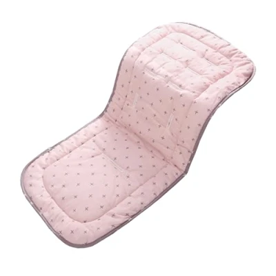 Image of Baby Stroller Pad,Universal Cotton Liner for Newborn,Infant Boys Girls Two Sides Style Travel Carseat Cushion Pad (Pink + Grey Cross)