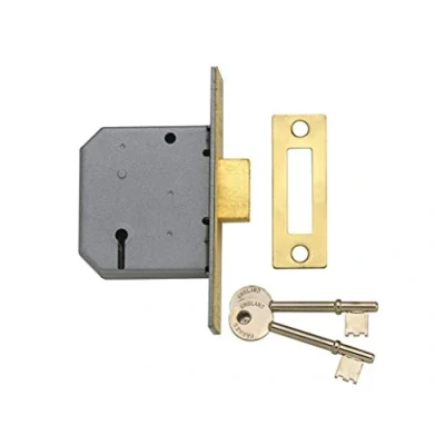 Image of Yale Locks PM322PB30 3 Lever Mortice Dead Lock 80mm inch Polished Brass Finish