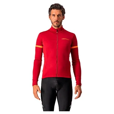 Image of CASTELLI 4521513 622 FONDO 2 JERSEY FZ Sweatshirt Men&#039;s Pro red/orange reflex S