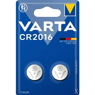 Image of VARTA Batteries Electronics CR2016 Lithium Button cell 3V battery 2 pack, cells in original blister pack of