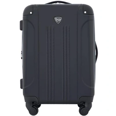 Image of Travelers Club Sky+ Luggage Set, Black, 20&quot; Carry on, Chicago Hardside Expandable Spinner