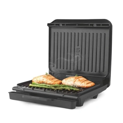 Image of Salter ActiGrill Everyday 4 Portion Medium Health Grill, Floating Hinge To Cook Thicker Pieces Of Food &amp; Deep Fill Paninis, PFAS Free Non Stick Cooking Plates, Automatic Temperature Control, 1500W