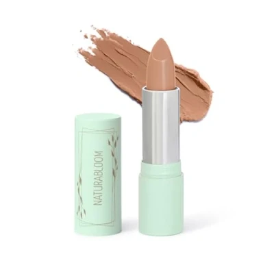 Image of Naturabloom Vegan Lipstick (Macadamia) Hydrating Long Lasting from Natural Oils, Shea Butter &amp; Coconut Extract, Full Coverage Lip Glossy Color