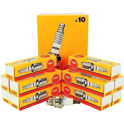 Image of Set (10pcs) NGK Standard Spark Plugs Stock 1098 Nickel Core Tip 0.040in BR7HS 10