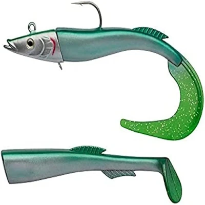 Image of Berkley PowerBait Power Sandeel Saltwater Soft Bait Fishing Lure for Bass, Pollack, Cod, Ling and Wrasse Paddle Tail &amp; Curl Supplied