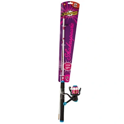 Image of Shakespeare Cosmic Spinning Combo, Children&#039;s Fishing Rod and Reel Combo Set, Spincast Combos, Allround Fishing, Kid&#039;s Ready to Fish Setup with Line, Unisex, Pink, 1.40m 12 38g